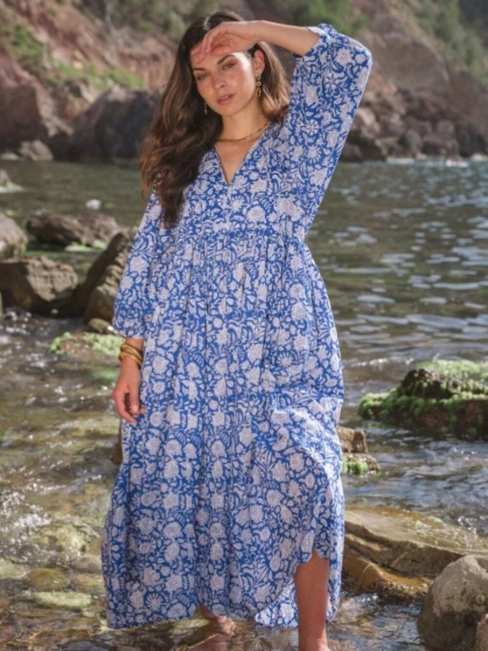 P2P21” 🌹💍🌹 House of Sundar Blue Iris Maya Midi / Maxi Dress